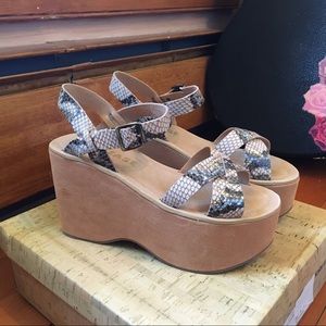 New Free People/Kork-Ease Snake Platform Sandals